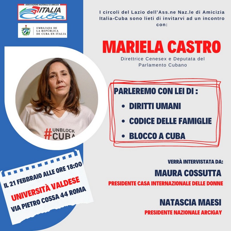 21 Feb 2023 Incontro con Mariela Castro